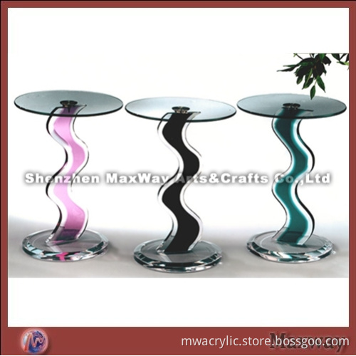 Black acrylic/perspex round table designed with simple style